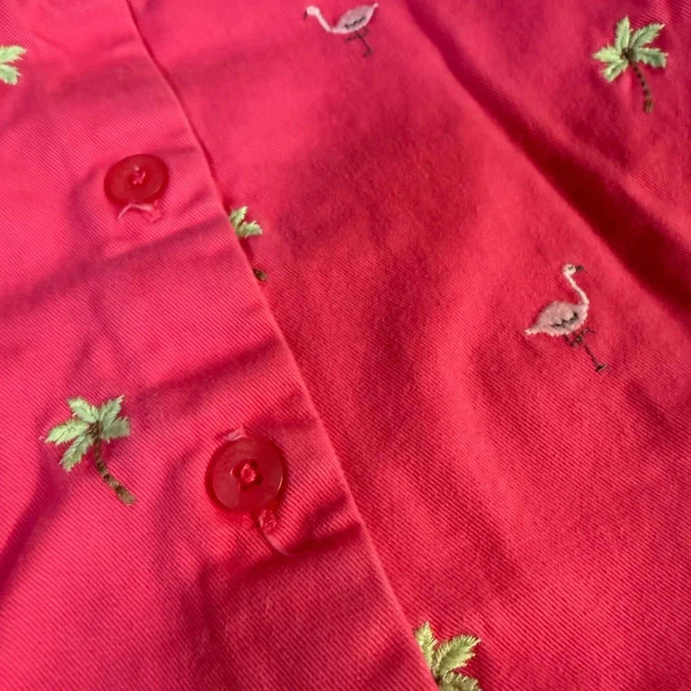 Vintage Y2K Oshkosh Tropical Palm Tree beach 6-9 month girls sleeveless dress